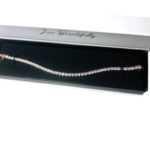 CZ Tennis Bracelet 18k Rose Gold-Plated Cate & Chloe Cubic Zirconia Crystals